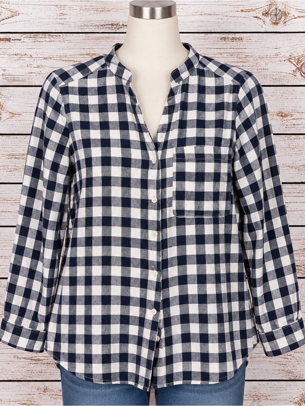 Old Navy Tunic Shirt Women’s Medium Check Button Up size M